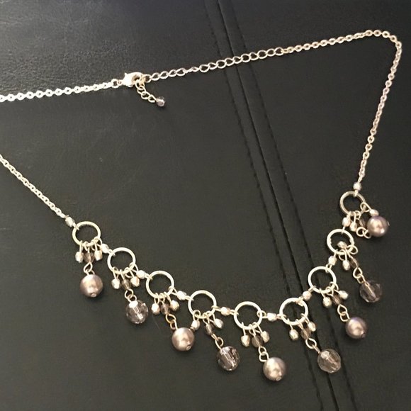 Women Necklace Silver Tone Fashion Jewelry Purple - Picture 9 of 9